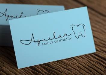 Aguilar Family Dentistry logo on cards