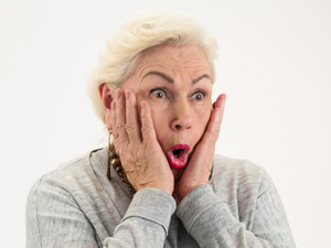 Lady is frightened