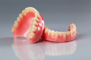 Denture lying on a table
