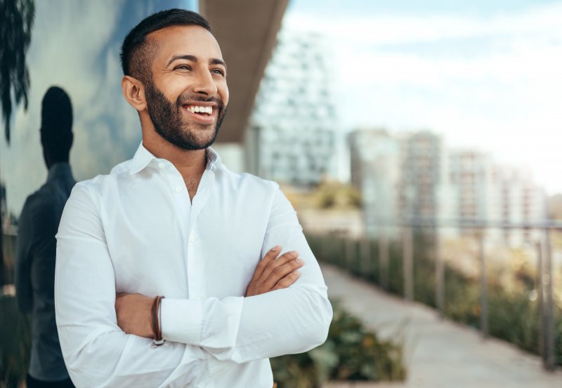 Man smiling broadly